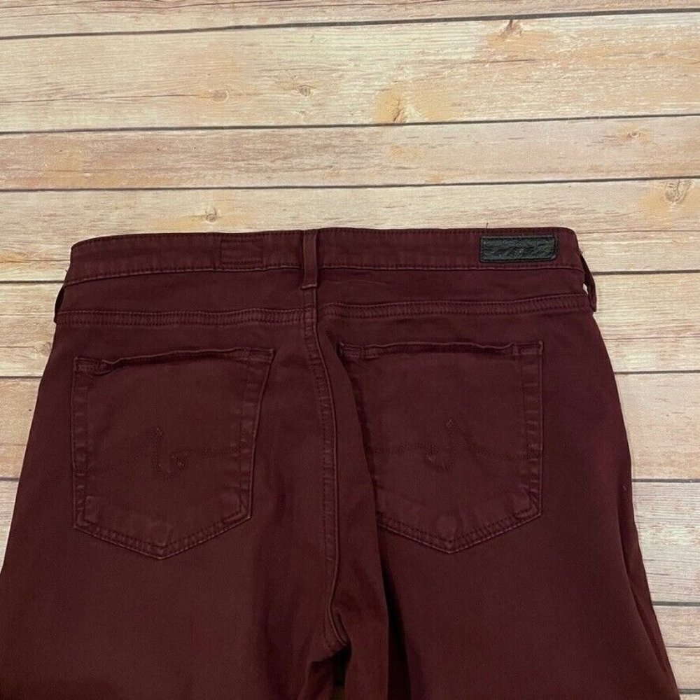 AG Adriano Goldschmied Burgundy Sateen Prima Cigarette Leg Jeans DCU - Picture 3 of 7